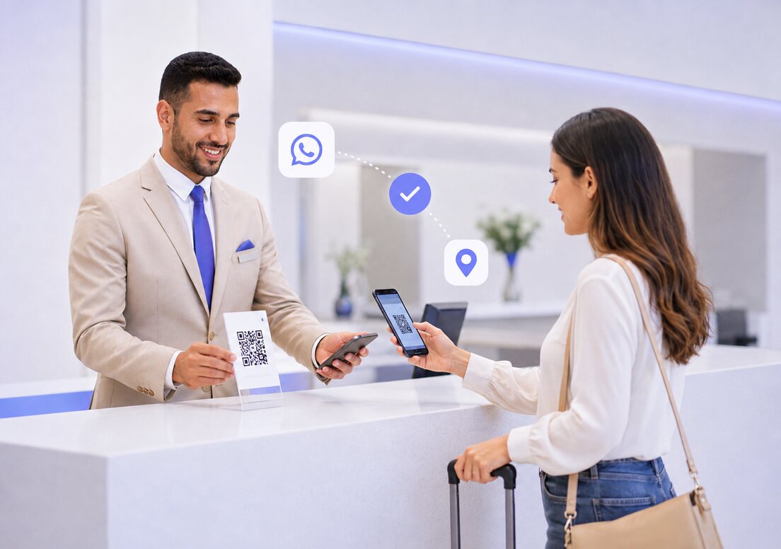 A traveller scanning the partner QR code to book luggage storage